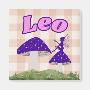 Imán Leo Cottagecore Aesthetic Fairy Mushroom Art
