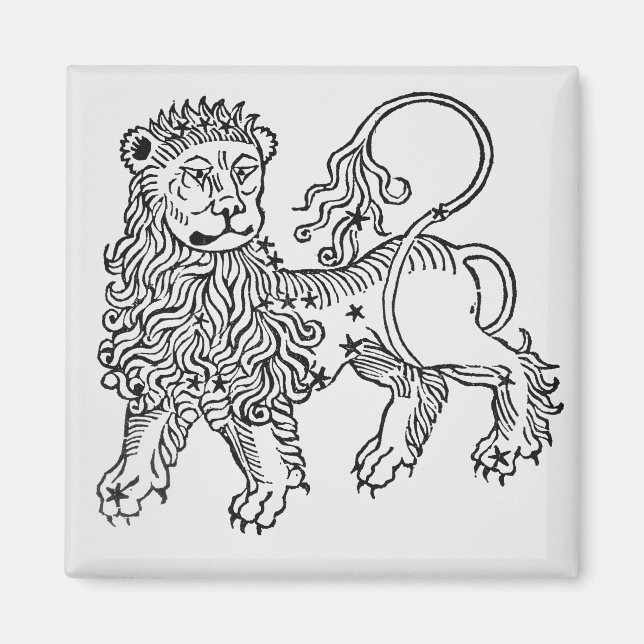 Imán Leo (el León) un ilustracion del Poeticón (Frente)