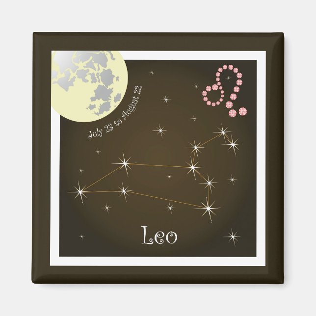 Imán Leo Julio 23 a Agosto 22 Magnet (Frente)