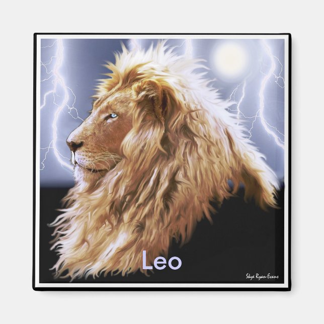 Imán "LEO" Magnet de arte Astrología de León (Frente)