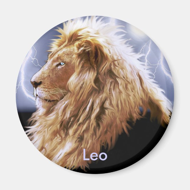 Imán "LEO" Magnet de arte Astrología de León (Frente)