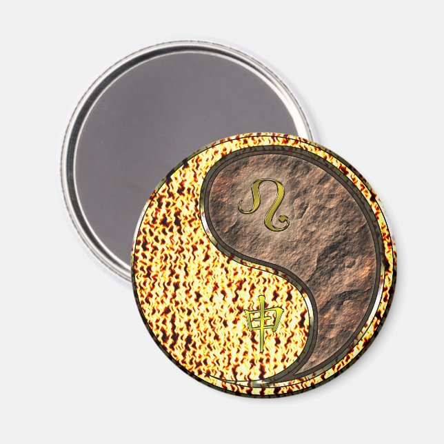 Imán Leo & Mono de la Tierra (Anverso/Reverso)