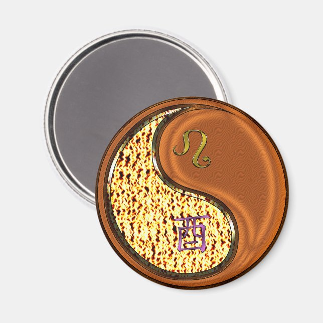 Imán Leo & Wood Rooster (Anverso/Reverso)