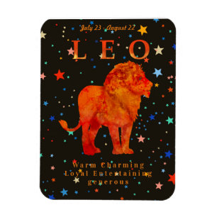 Imán Leo Zodiac Red Lion Traits Modernos