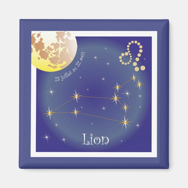 Imán León 23 juillet au 22 août Magnet (Frente)