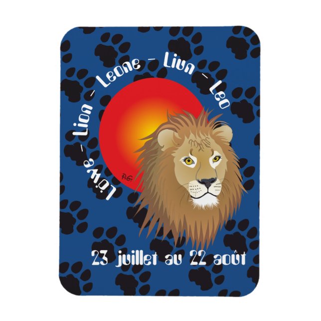Imán León 23 juillet au 22 août Premium Flexi Magnet (Vertical)