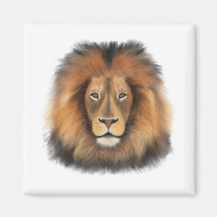 Imán león acuarela Leo rey safari animal selva gato
