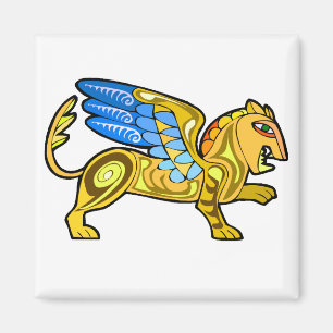 Imán León con alas medieval Gryphon