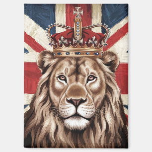 Imán León con corona bandera británica