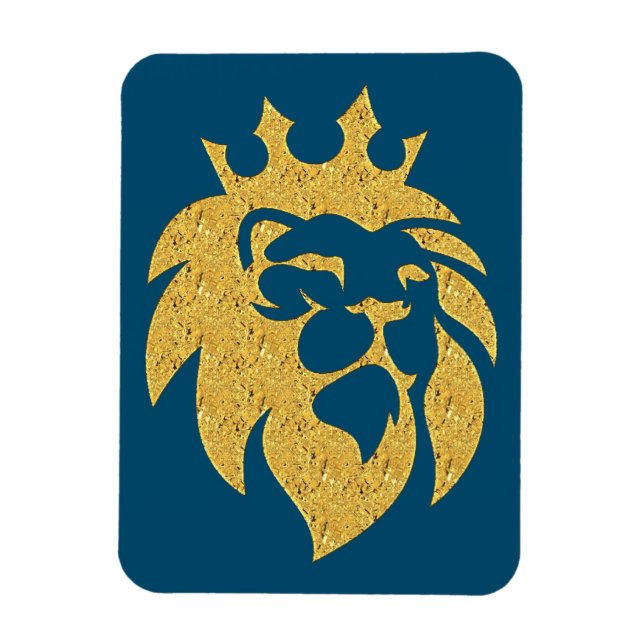 Imán León con corona - Estilo de oro 1 (Vertical)