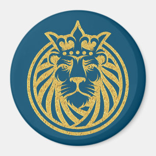 Imán León con corona - Estilo de oro 4