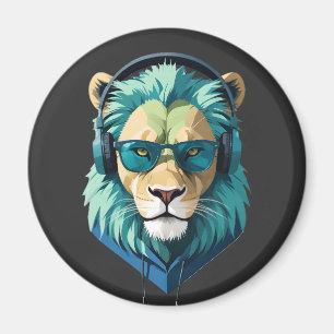 Imán León con Hoodie Funny Carácter Animal De Guay