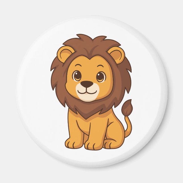 Imán León de dibujos animados lindo (Frente)