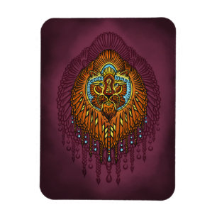 Imán León de espíritu real Ornate Tribal Mandala Roar