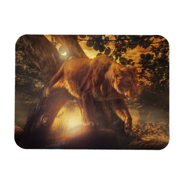 Imán León de Judá - Rastafara - Reggae Rasta Magnet (Horizontal)