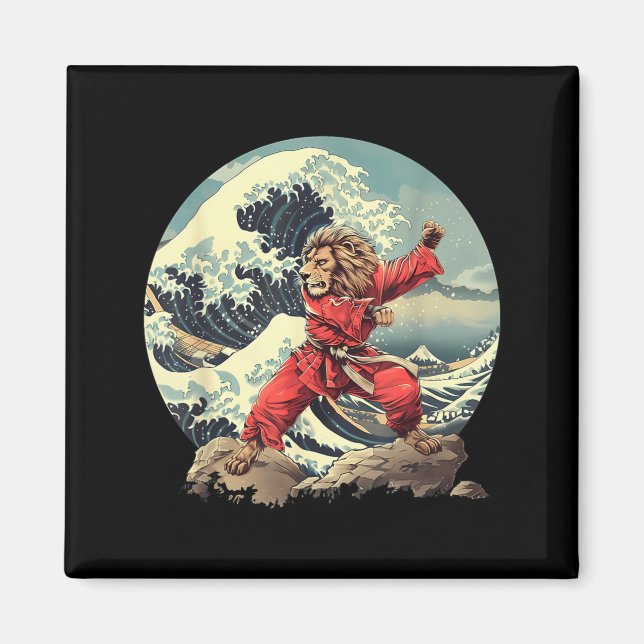 Imán León de Karate Olas Monte Fuji Kickboxing Taekwond (Frente)