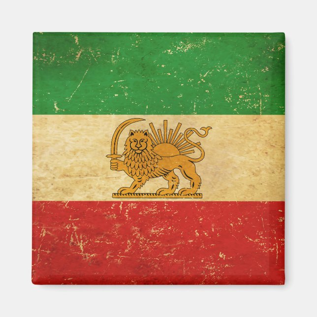 Imán León de la bandera de Irán y Shah del sol sobre el (Frente)