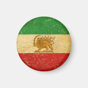 Imán León de la bandera de Irán y Shah del sol sobre el