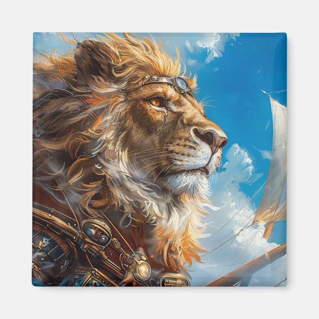 Imán León de Steampunk (Frente)