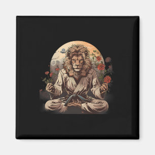 Imán León de Taekwondo Floral Mma Kickboxing Jiu-jitsu