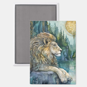 Imán León del Reino Encantado Arte Fantástico