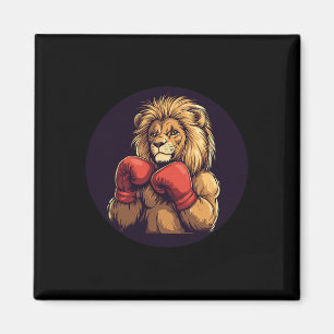 Imán León Fuerte Con Vestiduras De Boxeo Para Niños Y