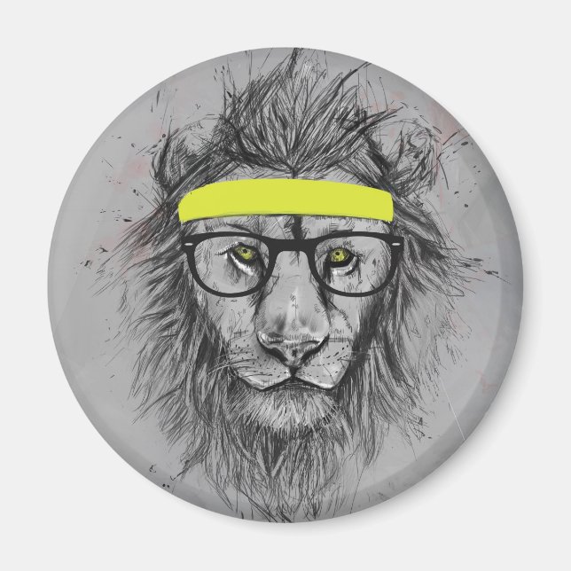 Imán León hipster (Frente)
