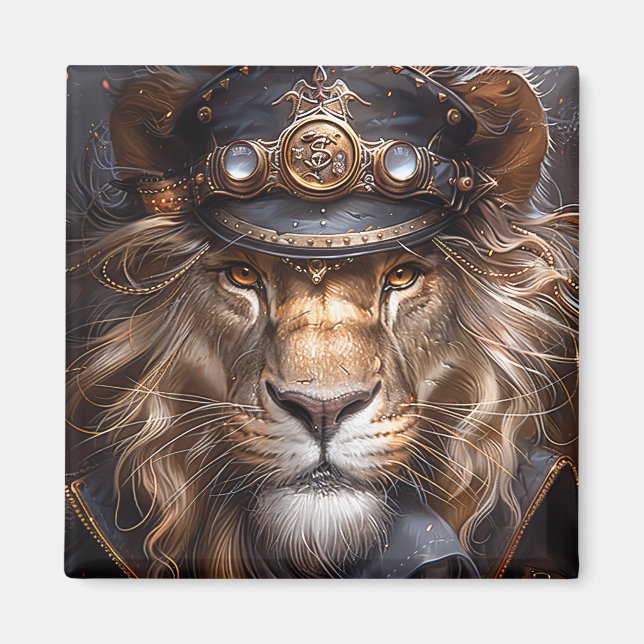 Imán León Steampunk (Frente)