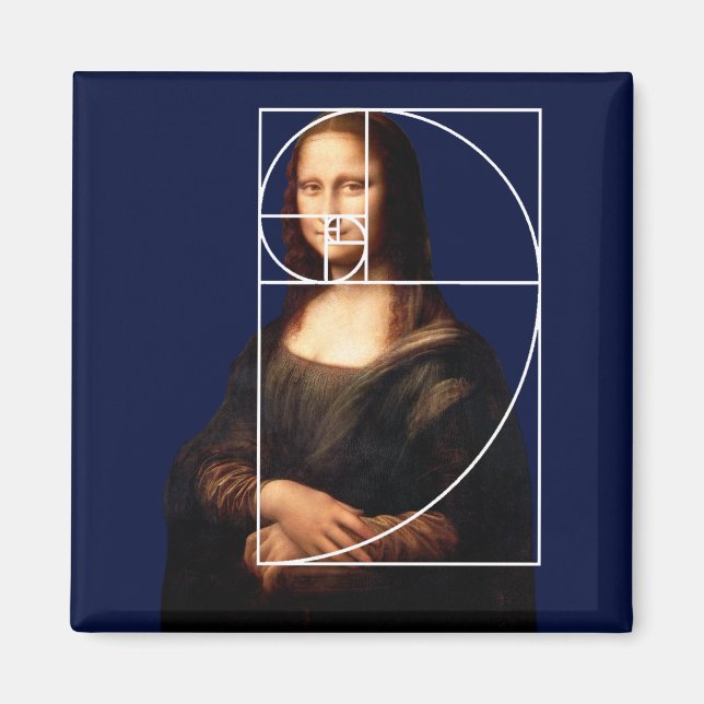 Imán Leonardo da Vinci Mona Lisa Fibonacci Sequence (Frente)