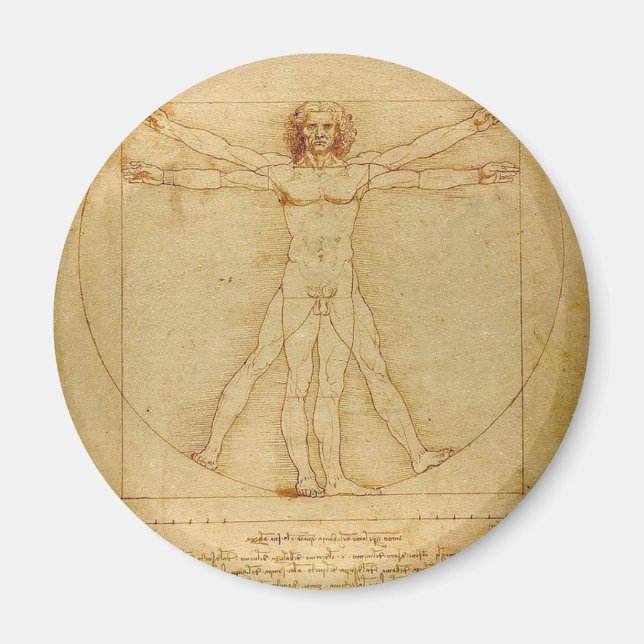 Imán Leonardo Da Vinci - Pintura de hombre vitruviano (Frente)