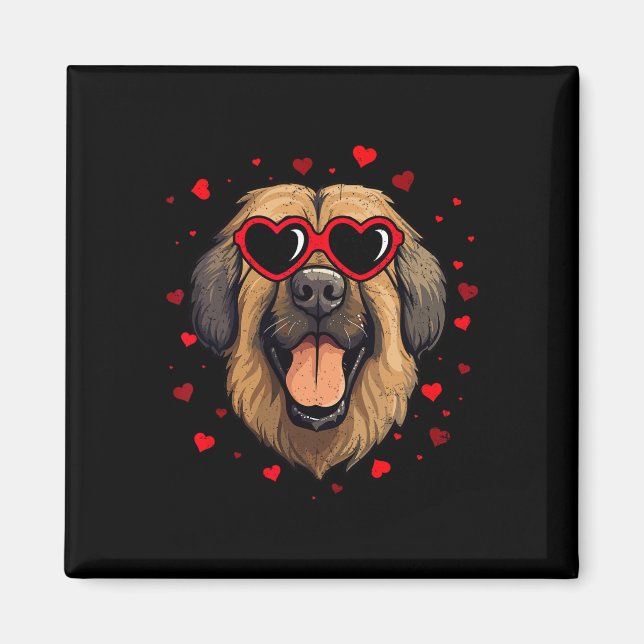 Imán Leonberger Valentine Heart Cute Dog Amantes (Frente)