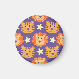 Imán Leones y tigres personalizados: Vintage