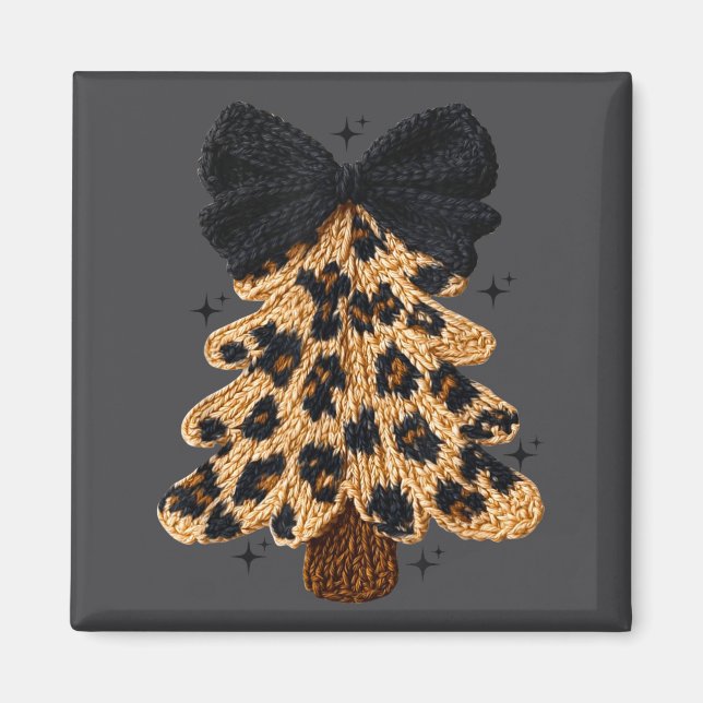 Imán Leopard Christmas Tree,christmas Coquette Bow Yarn (Frente)