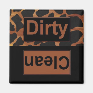 Imán Leopard Clean Dirty Dishasher Magnet