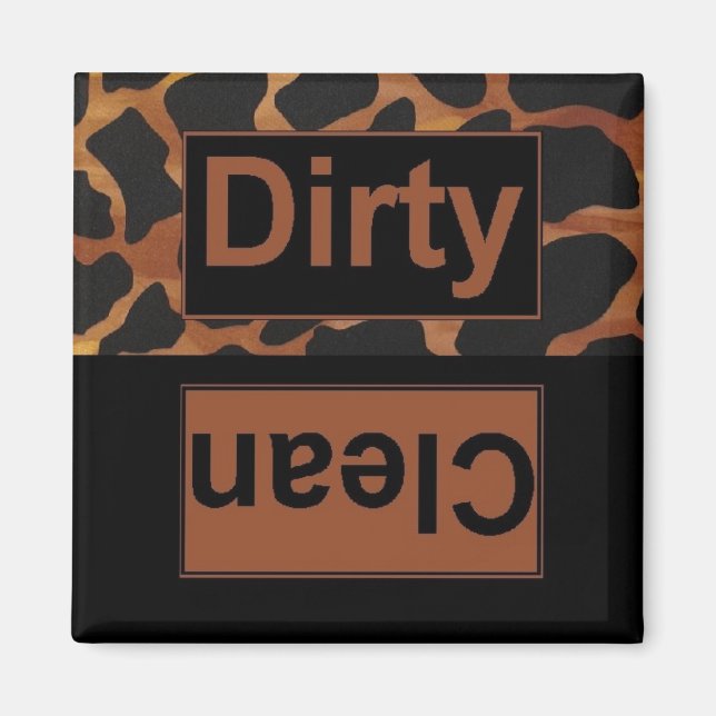 Imán Leopard Clean Dirty Dishasher Magnet (Frente)