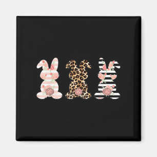 Imán Leopard Easter Bunny Rabbit Trio Cute Easter