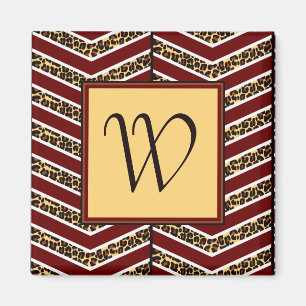 Imán Leopard Print Chevron Magnet
