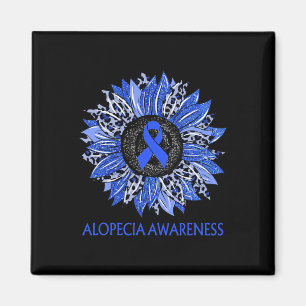 Imán Leopard Sunflower Alopecieness Blue Ribbon S