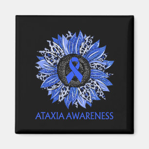 Imán Leopard Sunflower Ataxia Awareness Blue Ribbon Sup