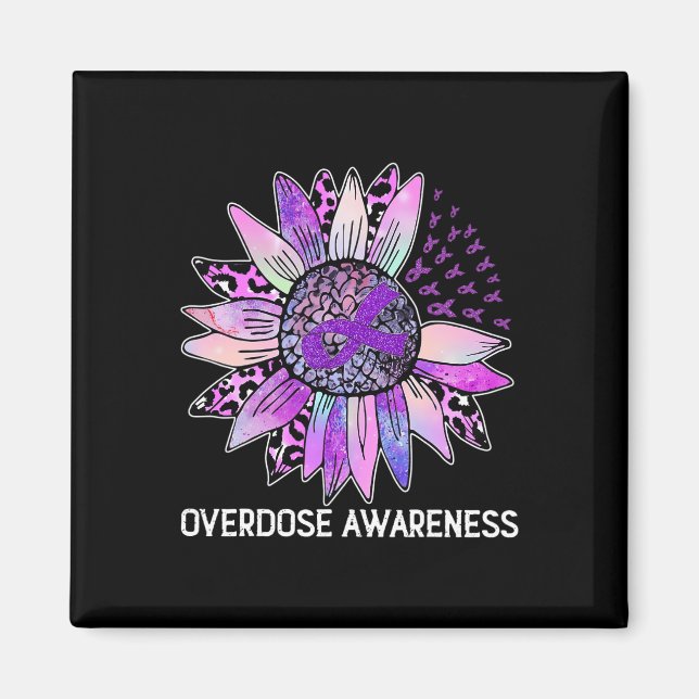 Imán Leopard Sunflower Exceso de Conciencia Mes Púrpura (Frente)