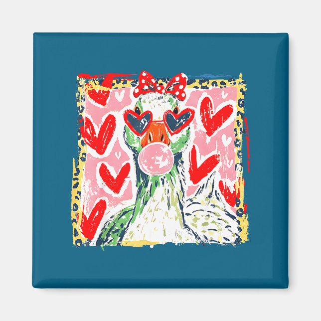 Imán Leopard Valentine's Day Goose Funny Cute Goose Hun (Frente)