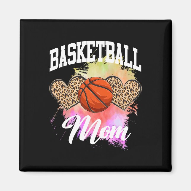 Imán Leopardo de baloncesto Corazón atado Mamáes de la  (Frente)