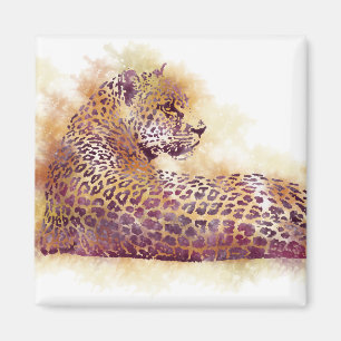 Imán Leopardo de color de agua