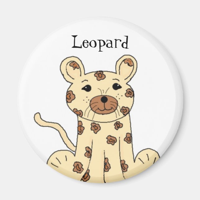 Imán Leopardo de dibujos animados (Frente)