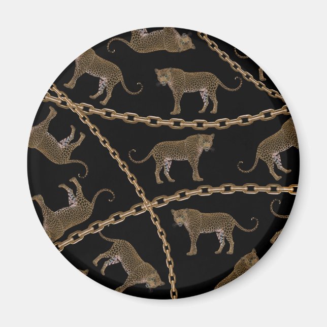 Imán Leopardo de la cadena dorada (Frente)