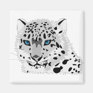 Imán Leopardo de la nieve leopardo de los gatos animale