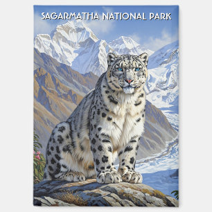 Imán Leopardo de las nieves en el Parque Nacional Sagar