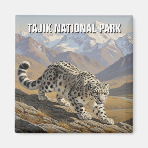 Imán Leopardo de las nieves en el Parque Nacional Tayik