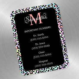 Imán Leopardo del arcoiris giratorio y números negros i