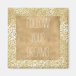 Imán Leopardo Purpurina Ombre amarillo dorado